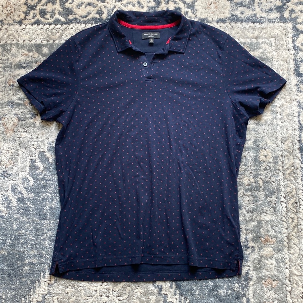 Dark Navy with Red Pattern Banana Republic Polo